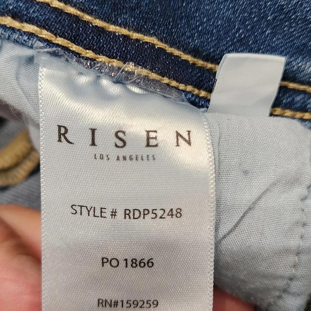 Risen Jeans – Size 5/27✨ Wide Leg | Light Distressed | Button Fly - Picture 3 of 4